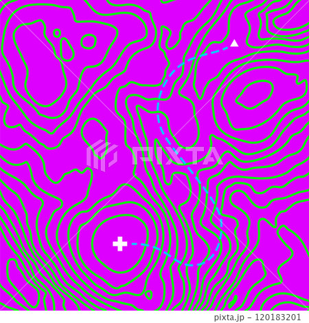 Topographic map background concept in brutalism and Y2K style Topographic map background concept in brutalism and Y2K style 120183201