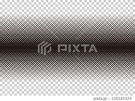 繋げて延長が可能なモノクロのハーフトーンドットグラデーションの背景パターン 120183324