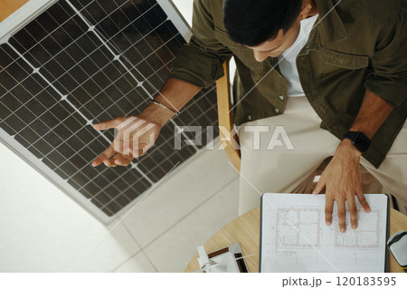 Engineer Giving Interview At Conference Engineer Giving Interview At Conference 120183595