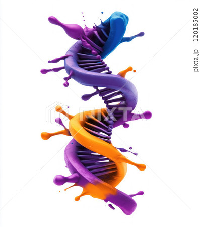 Colorful Abstract Twisting Structure DNA with Organic Forms 120185002
