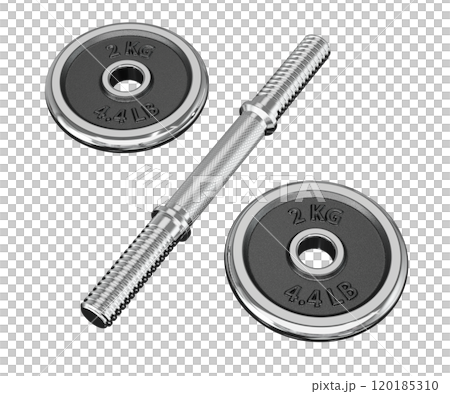 Parts of cast iron chrome Adjustable Dumbbel, rod and weight plates 120185310