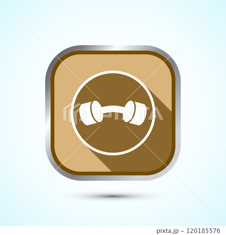 Dumbbell icon design for fitness, gym, exercise, weightlifting. Button Design 120185576