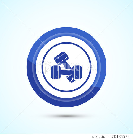 Dumbbell icon design for fitness, gym, exercise, weightlifting. Button Design 120185579