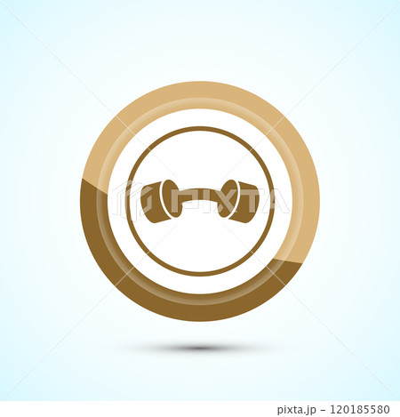 Dumbbell icon design for fitness, gym, exercise, weightlifting. Button Design Dumbbell icon design for fitness, gym, exercise, weightlifting. Button Design 120185580