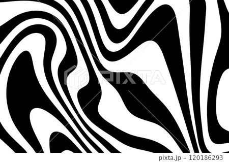 Vector of seamless pattern with black and white striped wavy spots. 120186293