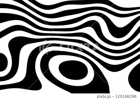 Black and white line pattern abstract background texture. Curvy and wavy backdrop. 120186296