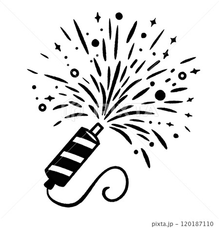 Confetti Hand drawn New Years Eve Celebration party graphic illustration isolated on white background color editable  120187110