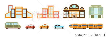 City House and Street Building Facade with Car Vector Set City House and Street Building Facade with Car Vector Set 120187161