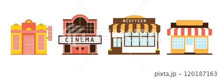 City House and Street Building Facade Vector Set City House and Street Building Facade Vector Set 120187163