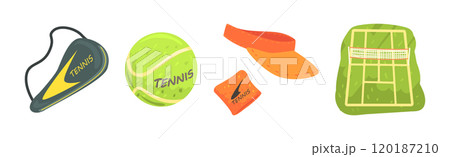 Tennis Player Professional Object and Item Vector Set 120187210