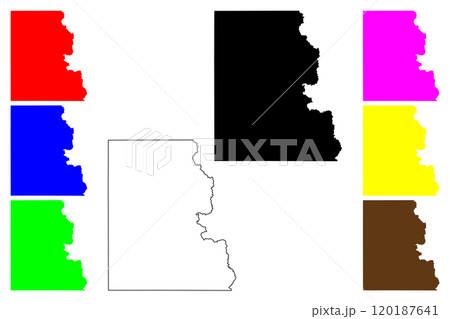 Lincoln County, State of South Dakota (U.S. county, United States of America, USA, U.S., US) map vector illustration, scribble sketch Lincoln map 120187641