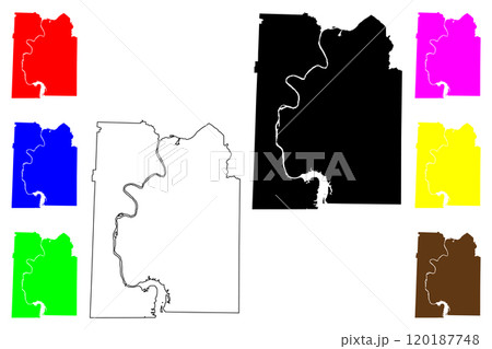Hardin County, State of Tennessee (U.S. county, United States of America, USA, U.S., US) map vector illustration, scribble sketch Hardin map 120187748