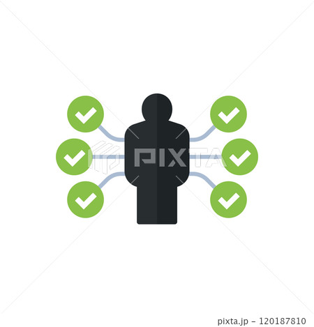 skills, capability icon on white, flat design 120187810