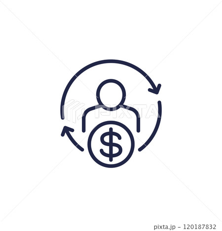 employee turnover cost line icon employee turnover cost line icon 120187832