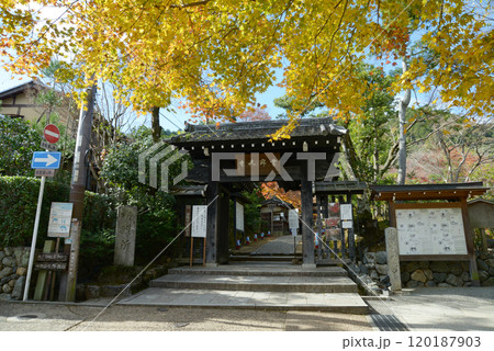秋の常寂光寺　山門　京都市右京区嵯峨 120187903