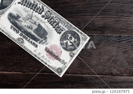 Old west US dollar banknotes 120187975