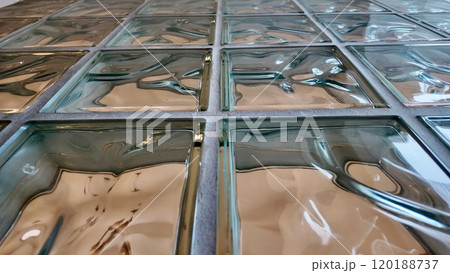 Unique Textured Glass Blocks Arranged in a Contemporary Flooring Design Unique Textured Glass Blocks Arranged in a Contemporary Flooring Design 120188737