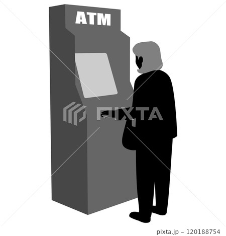 ATMを使うシニア女性 ATMを使うシニア女性 120188754