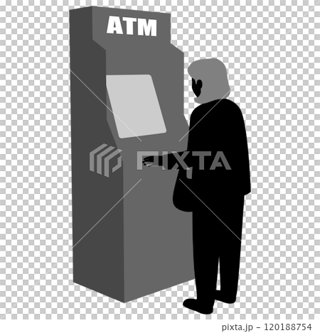 ATMを使うシニア女性 ATMを使うシニア女性 120188754