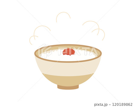 梅干し入りのお粥のイラスト 120189862