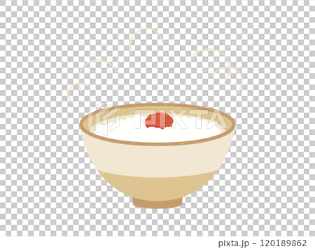 梅干し入りのお粥のイラスト 120189862