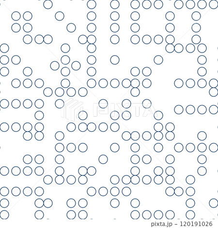 Seamless pattern, blue circle lines on white 120191026