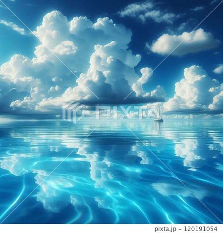 青空と海のイラスト素材 [120191054] - PIXTA