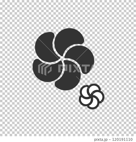 Twisted plum icon (black and white) 120191110