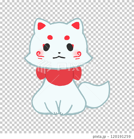 白狐狸面向前坐著 120191259