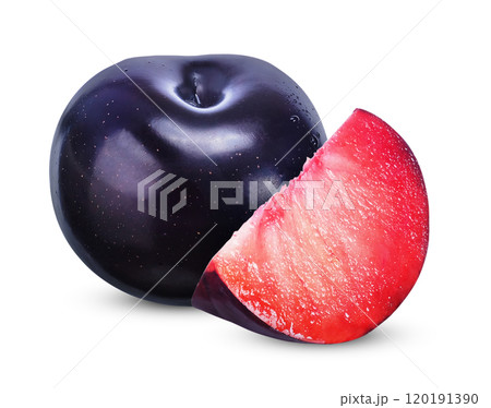 Plum isolated on white background. 120191390