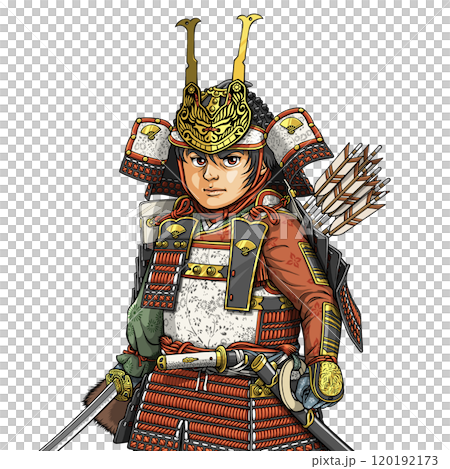 動漫般的源義經全副武裝站立 動漫般的源義經全副武裝站立 120192173