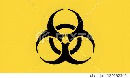 手描き風のバイオハザードの旗です。 120192343