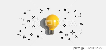 Idea light bulb with hand drawing sketch 120192380