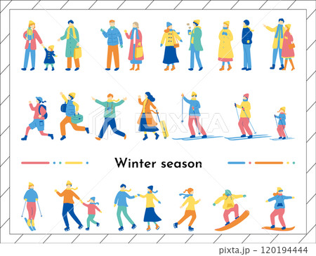 冬の人物 イラストセット 冬の人物 イラストセット 120194444