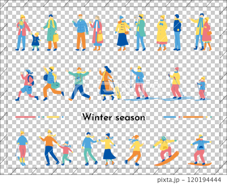 Winter people illustration set 120194444