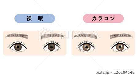 裸眼とカラコンの比較 裸眼とカラコンの比較 120194549
