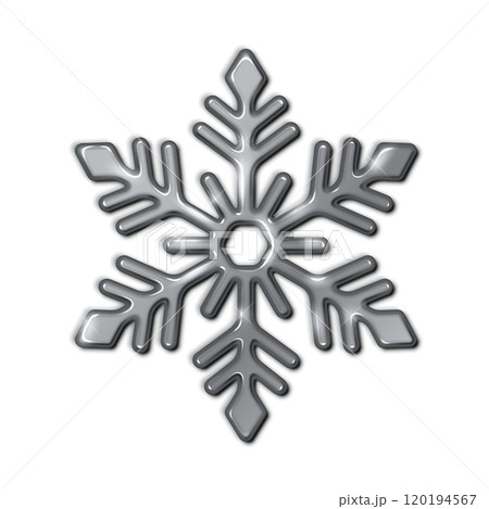 Shimmering metallic silver snowflake vector illustration 120194567