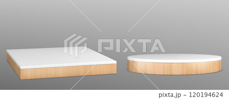 Wooden podium mockup for product display 120194624