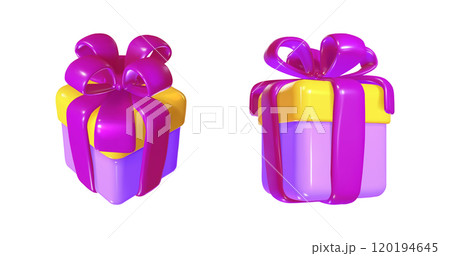 3D gift boxes set isolated on white background 120194645