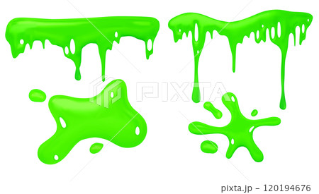 Green mucus slime drip. Liquid sticky goo vector Green mucus slime drip. Liquid sticky goo vector 120194676