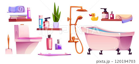 Bathroom interior design elements set Bathroom interior design elements set 120194703