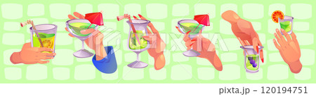 Drink toast with cocktail in hand. Party alcohol Drink toast with cocktail in hand. Party alcohol 120194751