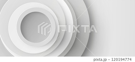 White circular cut paper layers background. 120194774