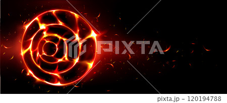 Abstract fire ring isolated on black background 120194788