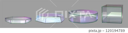 Geometric glass podiums mockups set Geometric glass podiums mockups set 120194789