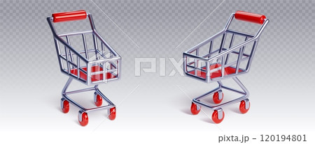 Supermarket metal cart trolley 120194801