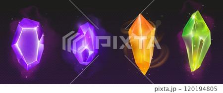 Magic neon glowing colour gem stone crystal Magic neon glowing colour gem stone crystal 120194805