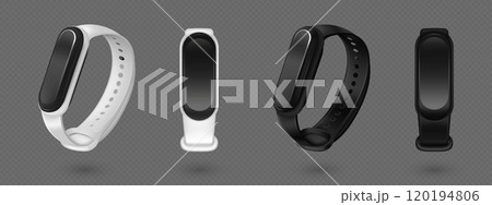 3D smart bands set on transparent background 120194806