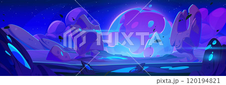 Purple alien planet surface Purple alien planet surface 120194821