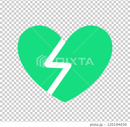 A simple green cracked heart symbol A simple green cracked heart symbol 120194830